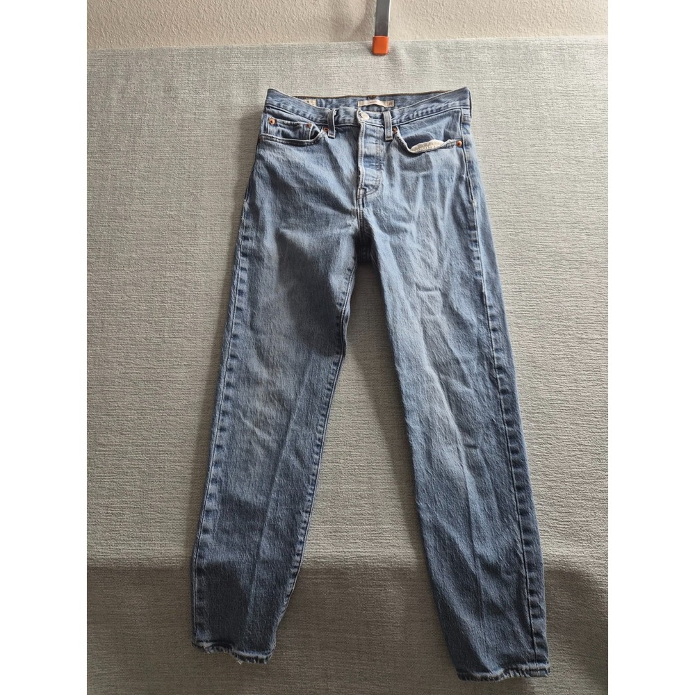 Levi's Premium Water less Wedgie Icon Jeans Womens 27 Blue Logo Denim Cotton